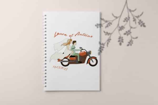 Livre d'or personnalisé Mariage motard