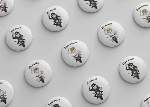 Badge humour moto: le marié