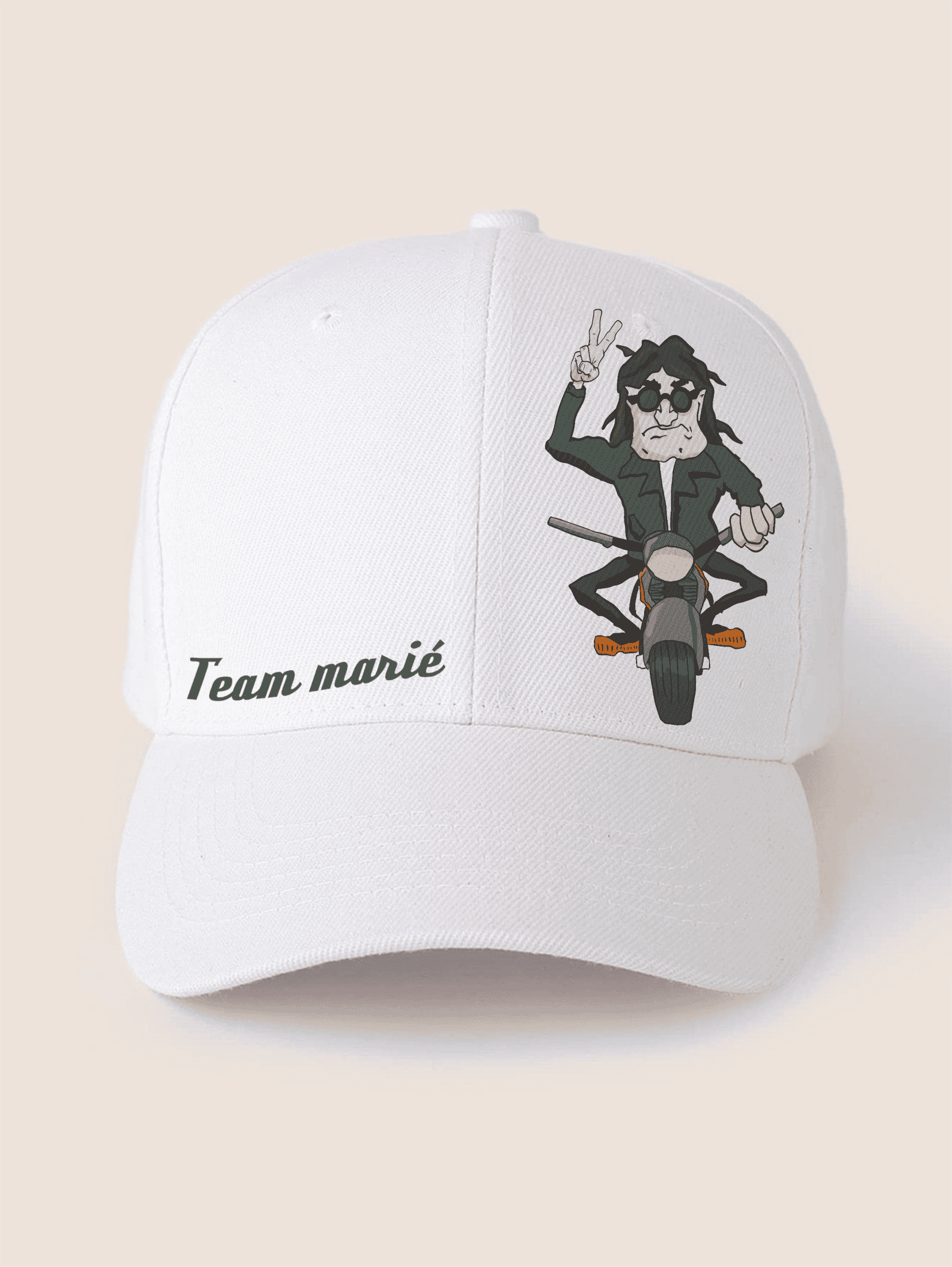 Casquette humour moto : team marié - M-Ask-Perso