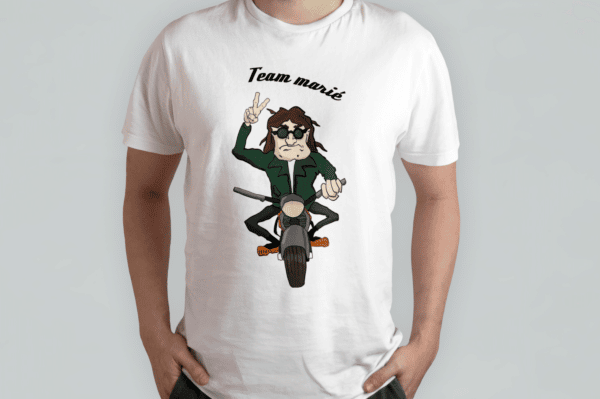 T-shirt humour moto team marié