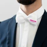 Noeud papillon personnalisé Témoin typo acier