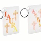 Porte clés personnalisé baptême croix – Image 2