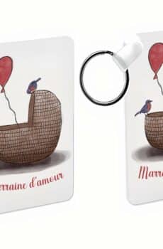 Porte clés personnalisé super Marraine d'amour