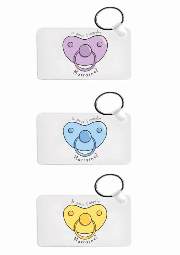 Porte clés personnalisé Marraine tétine