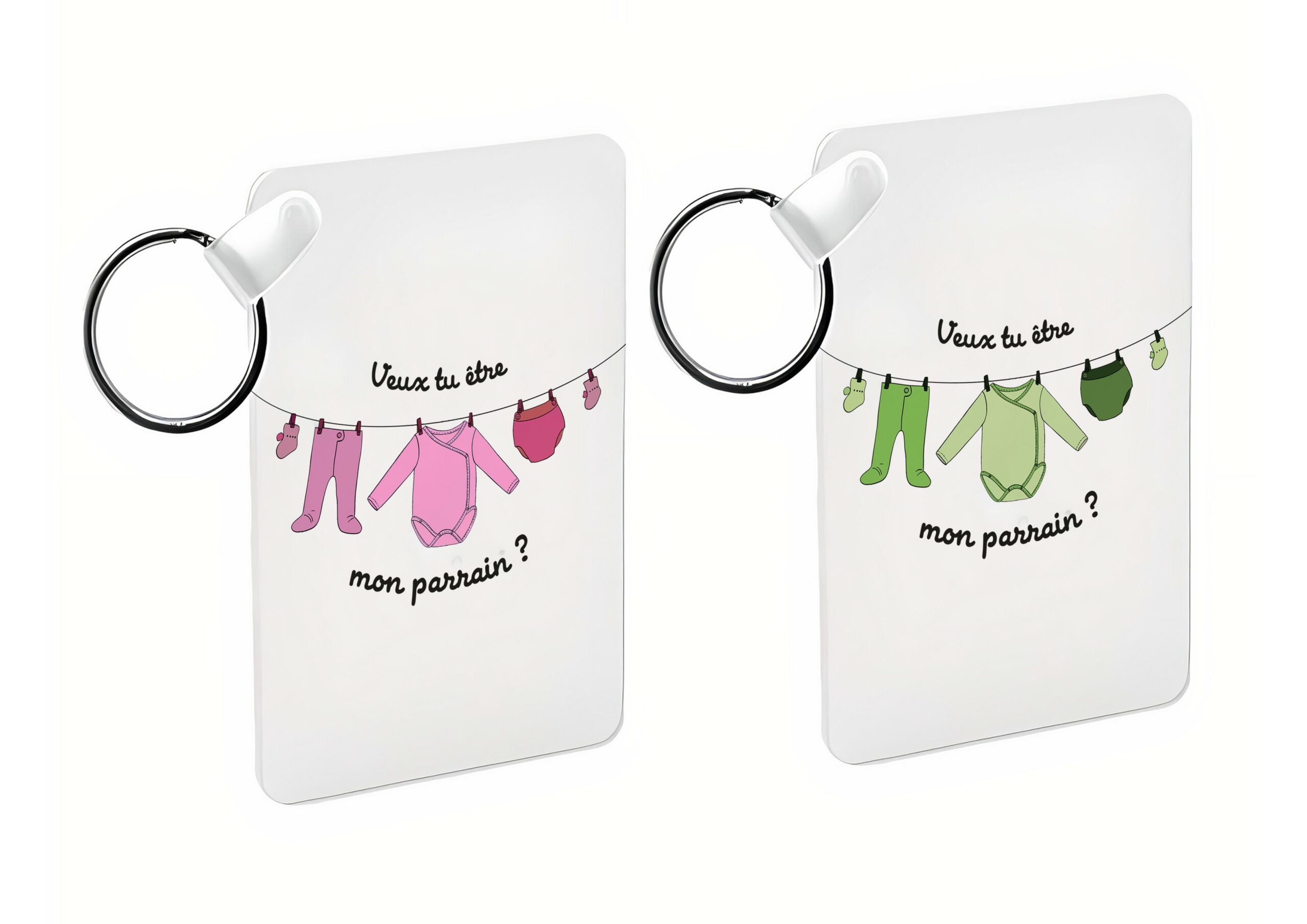 PORTE CLE PERSONNALISABLE CADEAU POUR UN PARRAIN LORS D'UNE NAISSANCE d'un  baptême : VEUX-TU ÊTRE MON PARRAIN