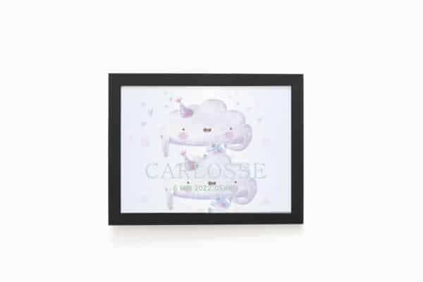 Tableau personnalisé naissance double nuages – Image 2