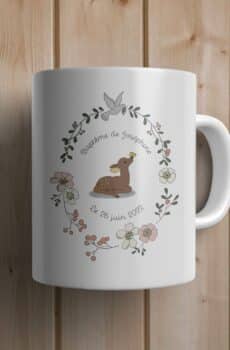 Mug personnalisé baptême faon