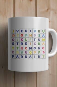 Mug personnalisé parrain mots cachés