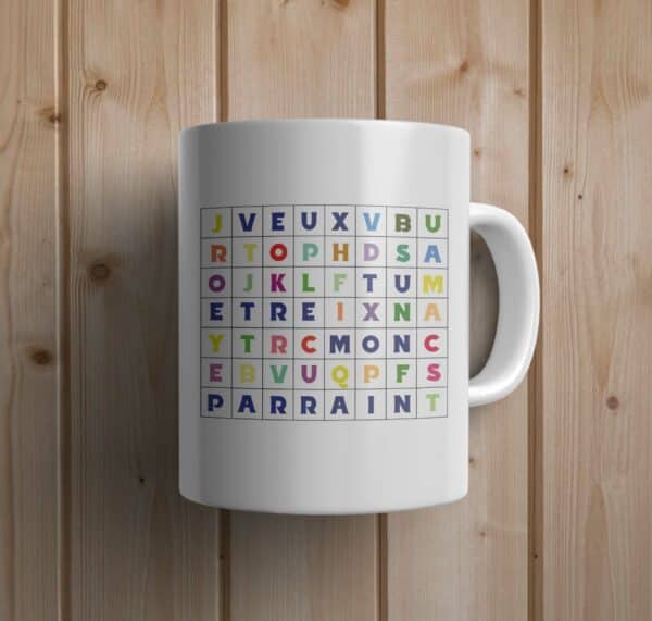 Mug personnalisé parrain mots cachés