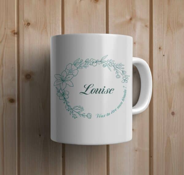Mug fleurs- demande témoin prénom – Image 4