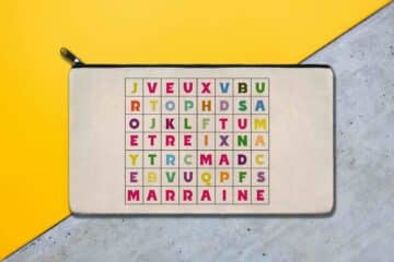 Trousse personnalisée marraine mots cachés