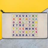 Trousse personnalisée parrain mots cachés