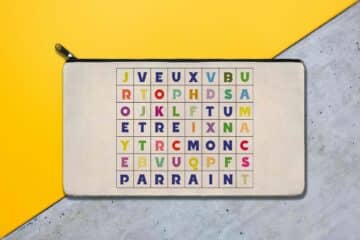 Trousse personnalisée parrain mots cachés