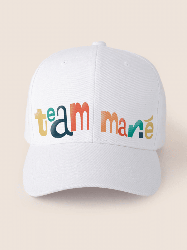 Casquette team marié - lettre en couleurs
