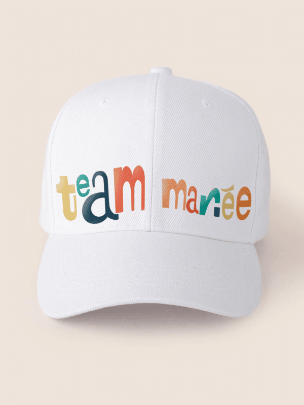 Casquette team mariée- lettre en couleurs