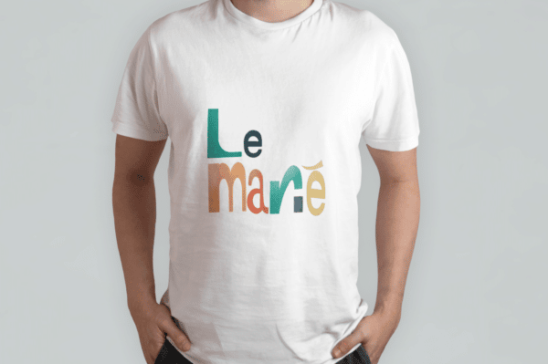 T-shirt le marié- lettre en couleurs
