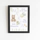 Tableau personnalisé naissance nounours