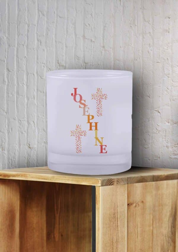 Verre à whisky personnalisé- baptême croix colorée – Image 3