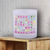 Verre personnalisé mots cachés marraine