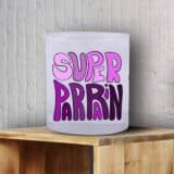 Verre personnalisé super parrain écriture
