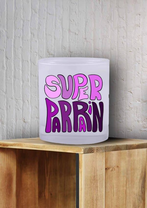 Verre personnalisé super parrain écriture