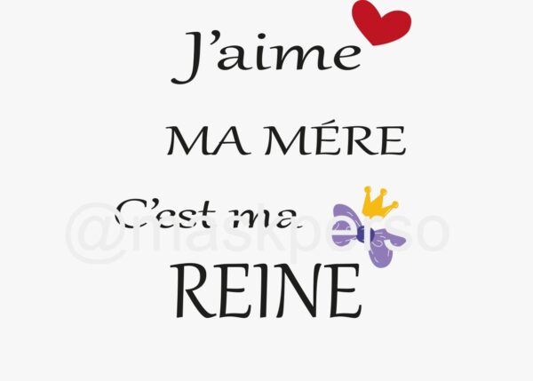 Body  personnalisé j'aime ma mère – Image 3