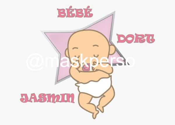 Coussin personnalisé naissance bébé dort – Image 12