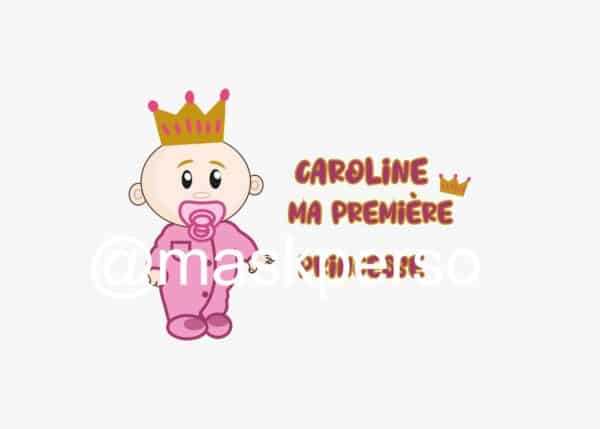 Coussin personnalisé naissance bébé princesse – Image 5