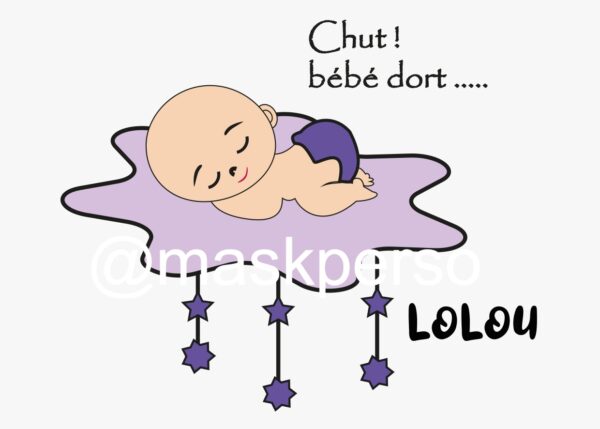 Coussin personnalisé naissance bébé dort nuage – Image 8