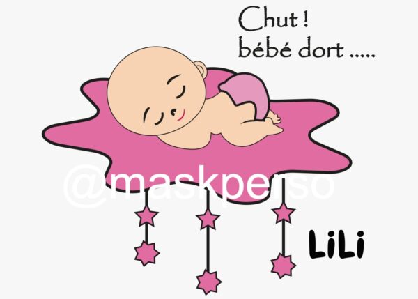 Coussin personnalisé naissance bébé dort nuage – Image 9