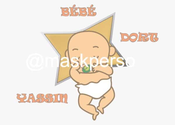 Coussin personnalisé naissance bébé dort – Image 7