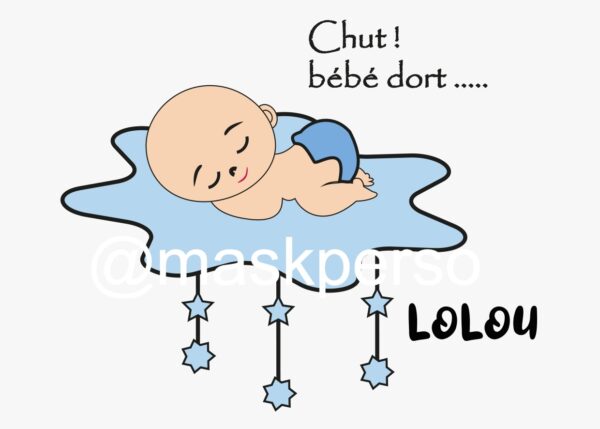 Coussin personnalisé naissance bébé dort nuage – Image 10