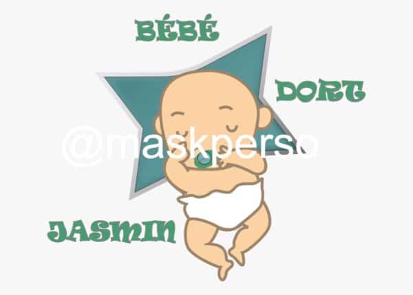 Coussin personnalisé naissance bébé dort – Image 8