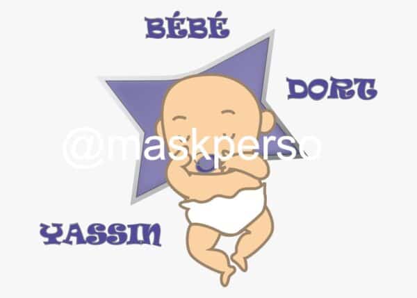 Coussin personnalisé naissance bébé dort – Image 9