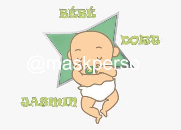 Coussin personnalisé naissance bébé dort – Image 10