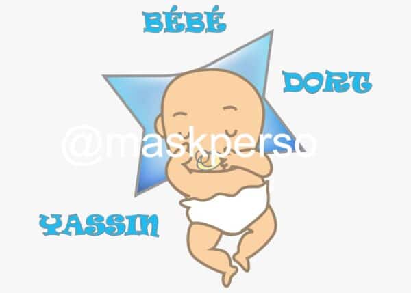 Coussin personnalisé naissance bébé dort – Image 11