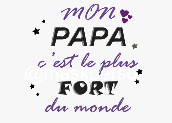 Body  personnalisé mon papa c'est le plus fort – Image 2