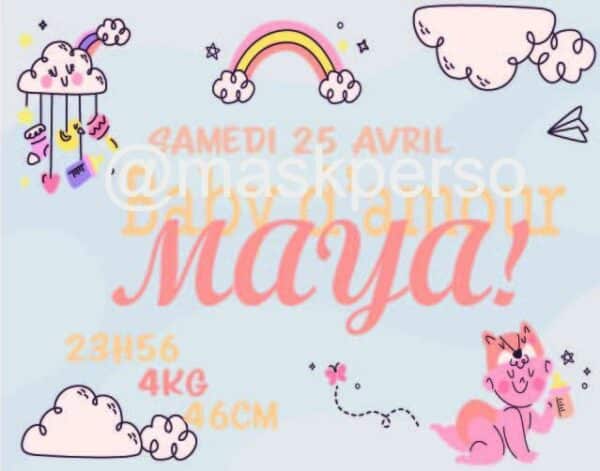 Tableau personnalisé naissance baby d'amour – Image 5