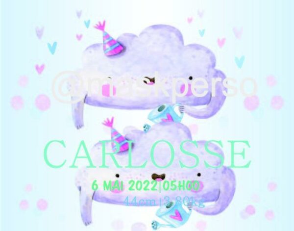 Tableau personnalisé naissance double nuages – Image 5