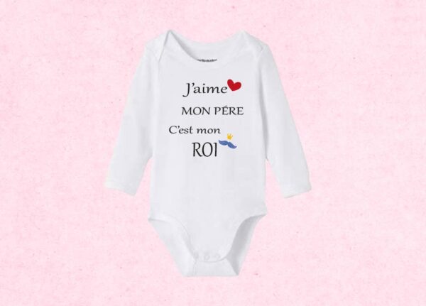 Body  personnalisé j'aime mon père – Image 2