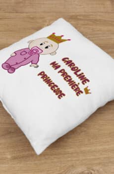 coussin personnalisée bébé princesse