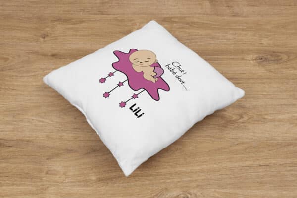 Coussin personnalisé naissance bébé dort nuage – Image 5