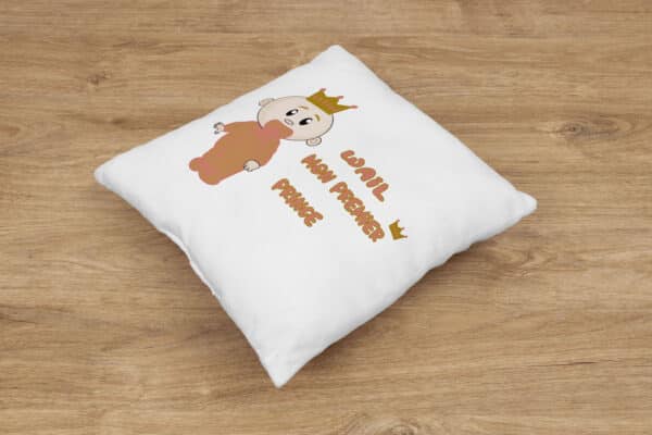 Coussin personnalisé naissance bébé prince – Image 6