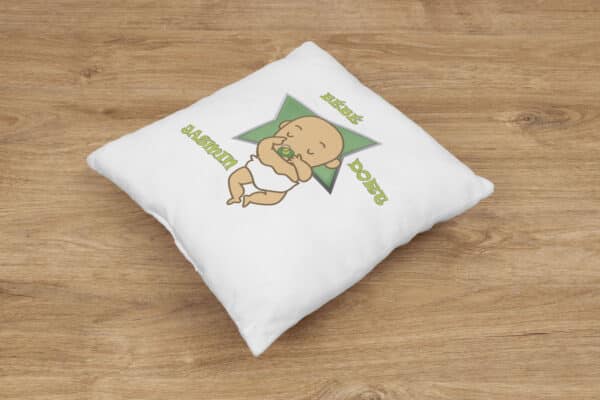 Coussin personnalisé naissance bébé dort – Image 4
