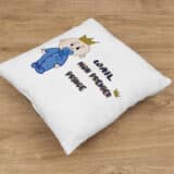 Coussin personnalisé naissance bébé prince