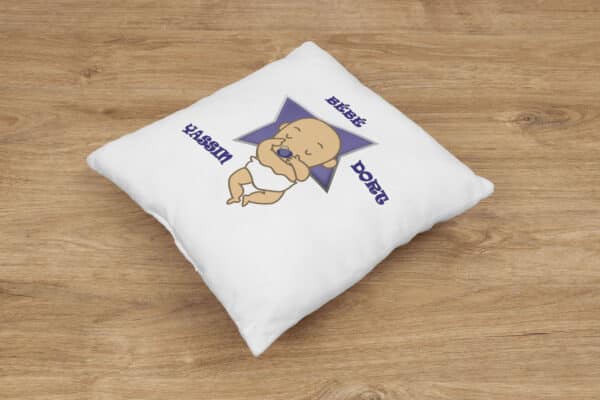 Coussin personnalisé naissance bébé dort – Image 5