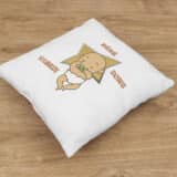 coussin personnalisé bébé dort