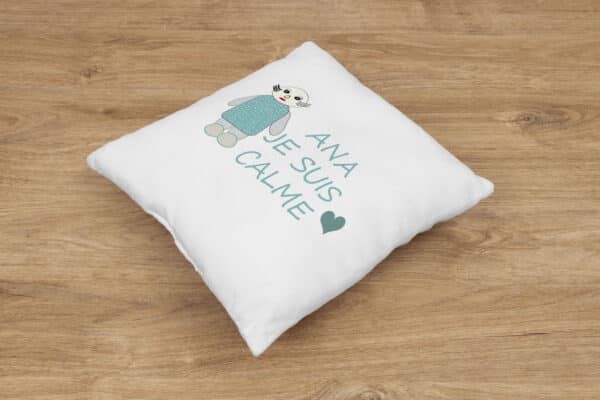 Coussin personnalisé naissance bébé "je suis calme" – Image 8