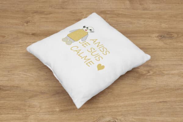 Coussin personnalisé naissance bébé "je suis calme" – Image 9