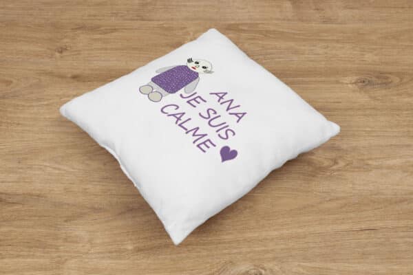 Coussin personnalisé naissance bébé "je suis calme" – Image 11